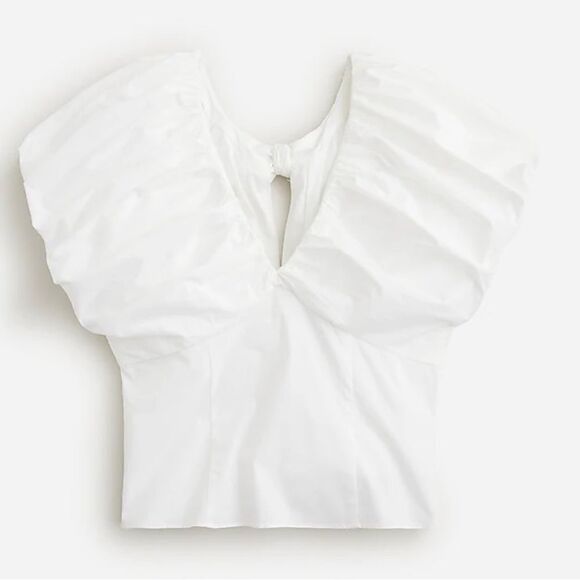 J.Crew Cecily top in stretch cotton poplin blend NWT Size 00 - Picture 1 of 15